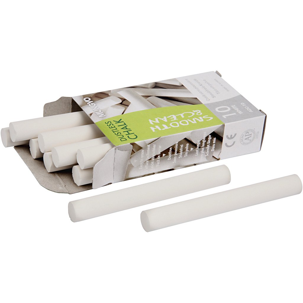 Achetez Craie sans poussière, L: 8 cm, d 10 mm, 10 pièce/ 1 Pq. chez