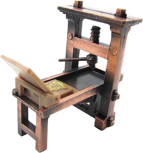 Miniatura 2 de Sacapuntas de escritorio de réplica de prensa de impresión de metal de los gurús del tesoro