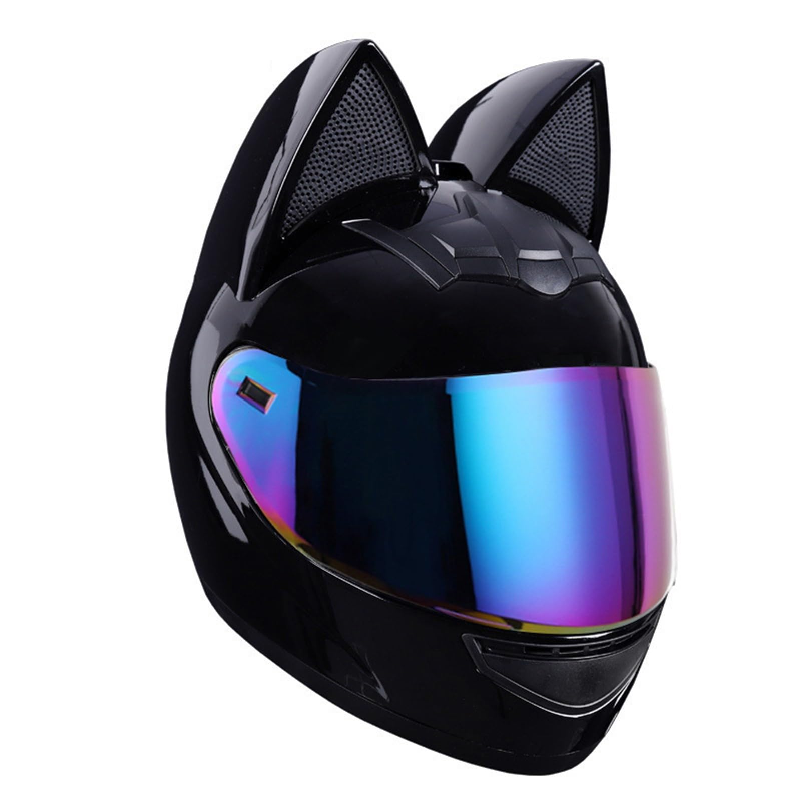 Casco da moto con orecchie di gatto, caschi integrali con visiera, caschi da motocross, omologati per uomini e donne adulti, quattro stagioni