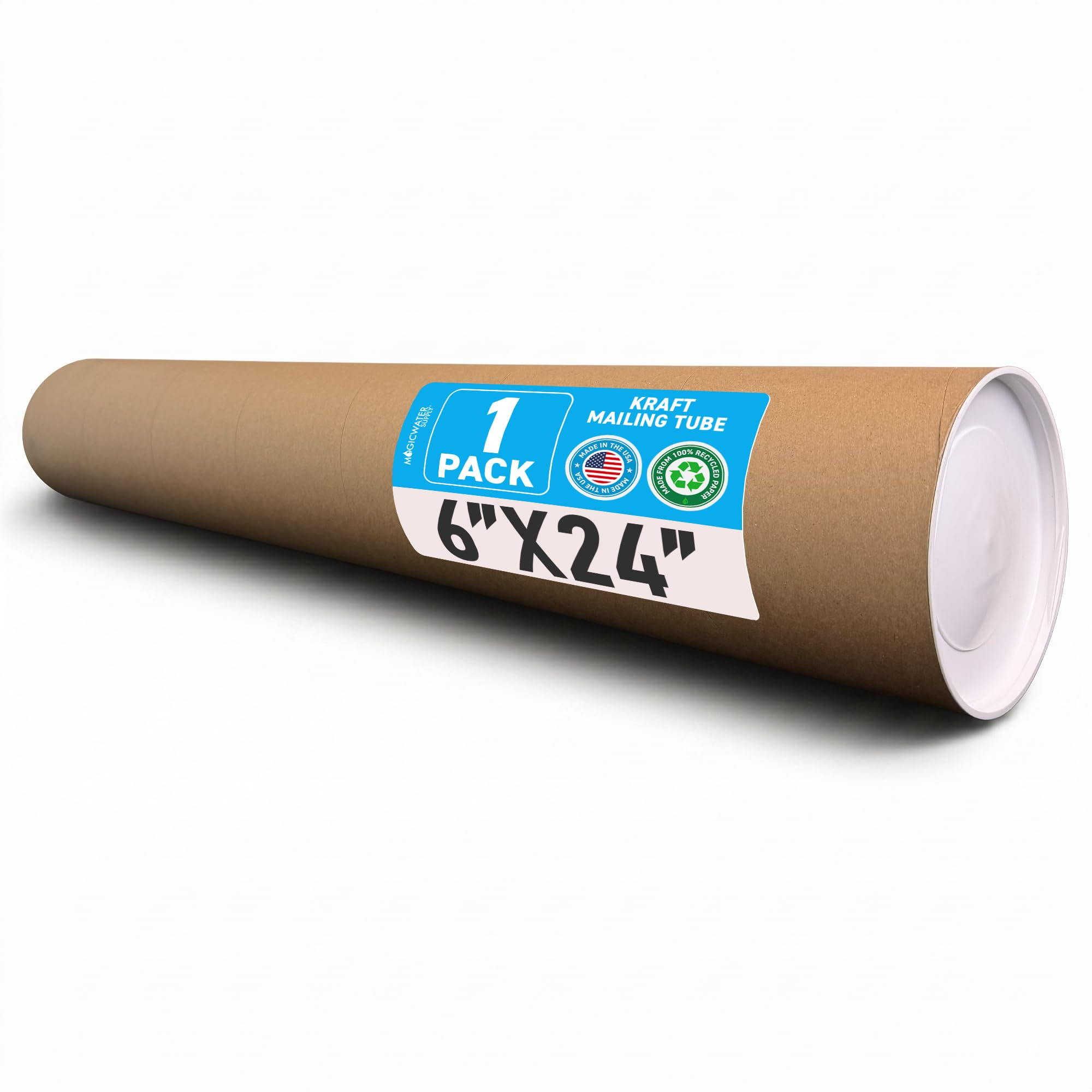 MagicWater Supply Tubo postale – 15,2 x 61 cm – Kraft – 1 confezione – per spedizione e conservazione di poster, arte, artigianato e documenti
