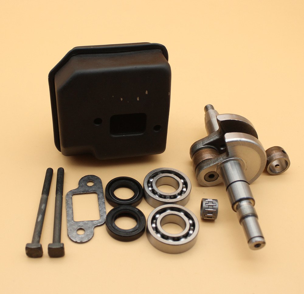 Cigüeñal Silenciador de escape perno manivela rodamientos retenes de aceite para Stihl MS170 MS180 MS 170 180 017 018 motosierra
