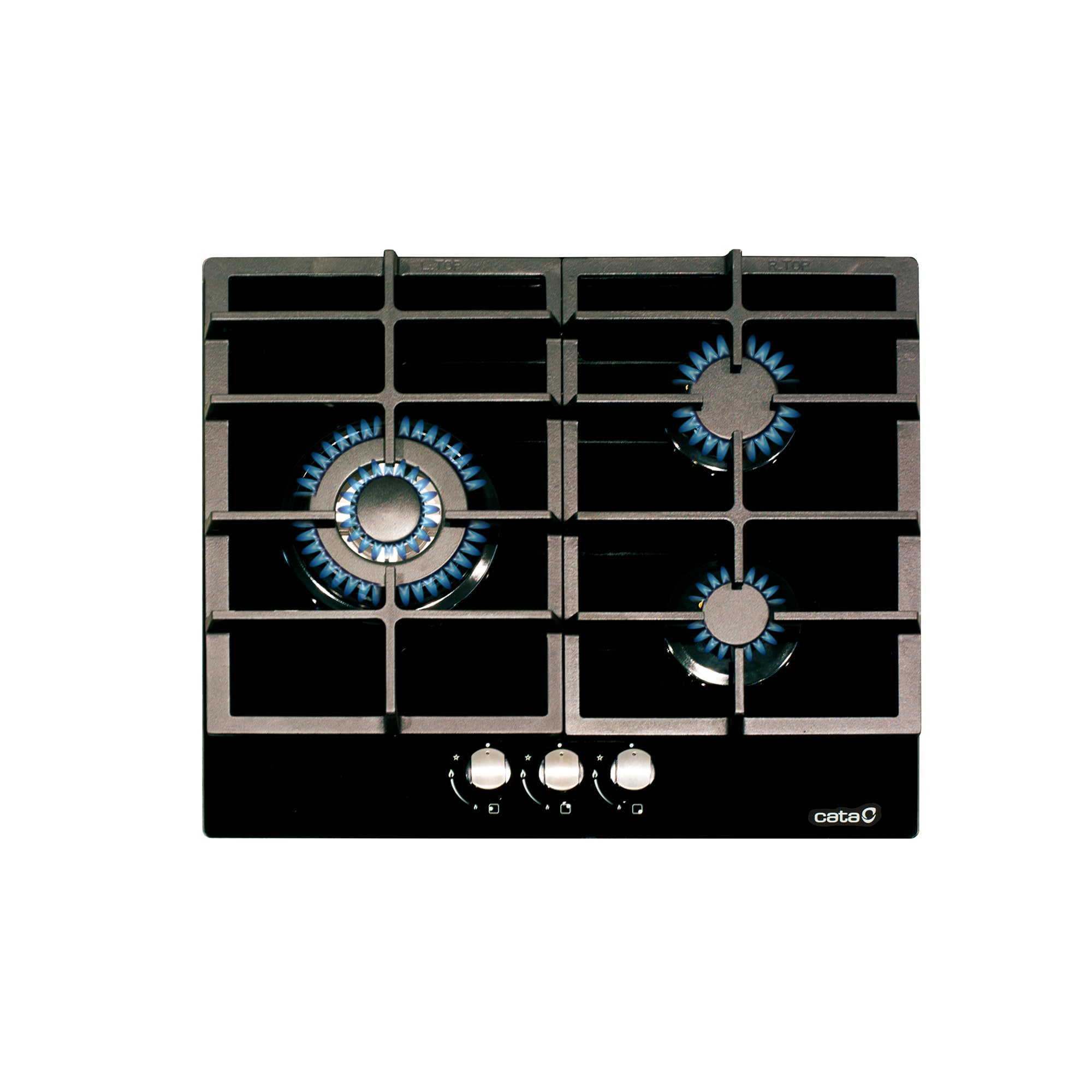 CATA LCiB 6021 BK Built-in Gas Hob Black – Plate (Built-in, Gas Hob, Black Glass, Cast Iron, 1000 W)