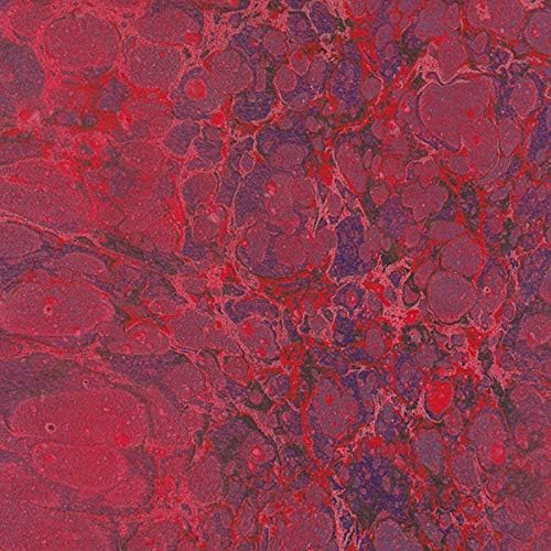 Handmade Italian Marble Paper- Blue & Red Speckled Stone 19.5 x 27 Sheet