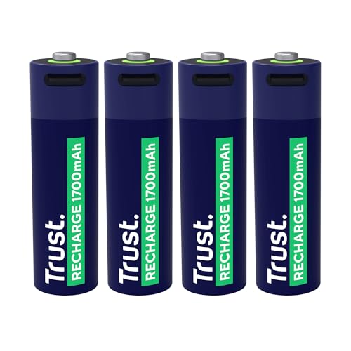 Trust Pile Ricaricabili AA Porta USB-C Integrata, Batterie AA, 4 Pezzi