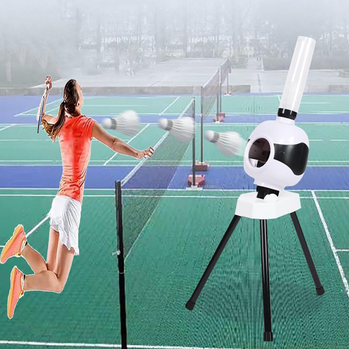 Máquina De Servicio De Badminton Automática, Máquina De Entrenamiento De Bádminton, Frecuencia De Servicio De 4 A 6 S/Pelota, para Entrenamiento En Interiores Y Exteriores A