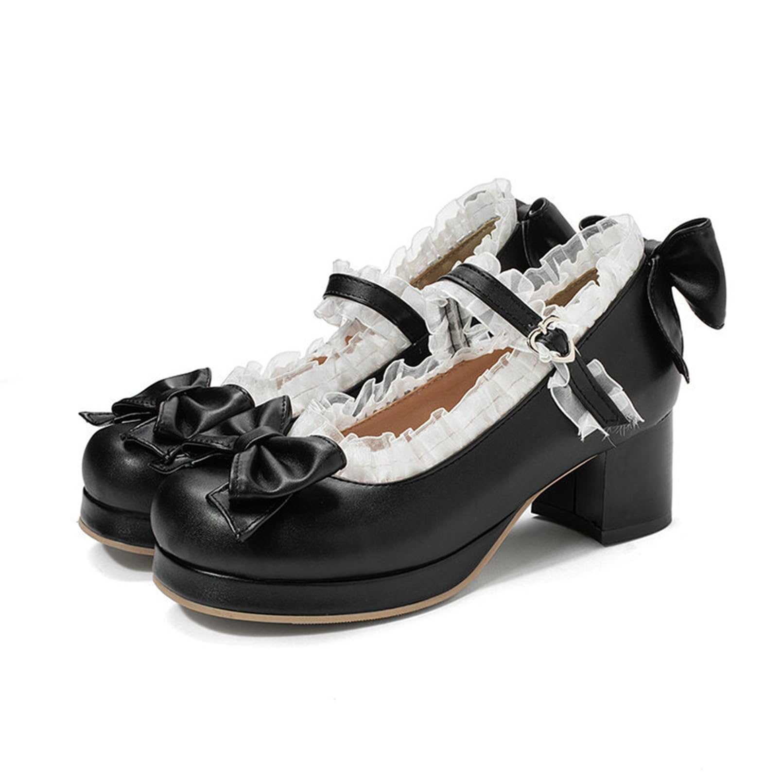 Donne Rotondo Punta Mary Jane Scarpe Lolita Shoes Bowknot Pelle Scarpe Dolce Bocca Scarpe Piattaforma Lolita Scarpe per Cosplay