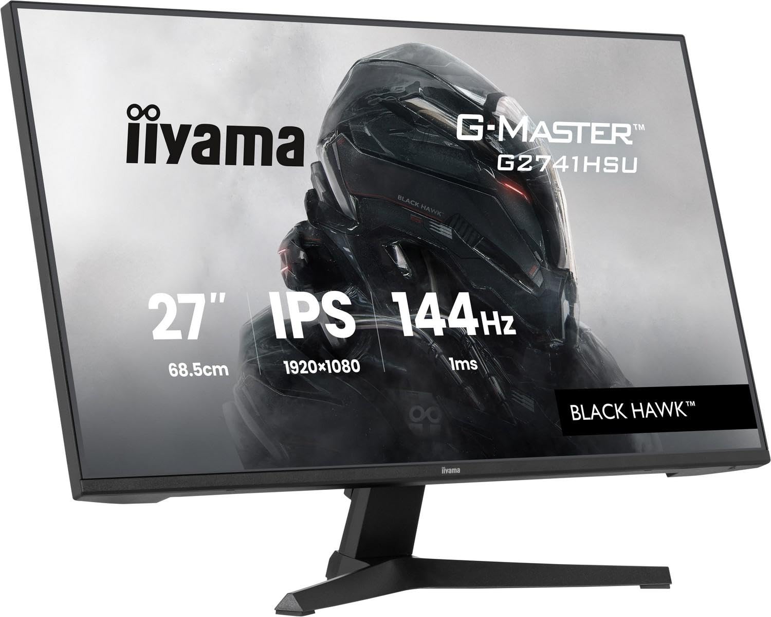 iiyama Ecran G-Master Black Hawk, G2741HSU-B1 IPS, FreeSync/Adaptive Sync, 1920x1080@144Hz, 1ms, 350cd Haut-parleurs, HDMI/DP/USB HUB, Black Tuner, i-Style Colour