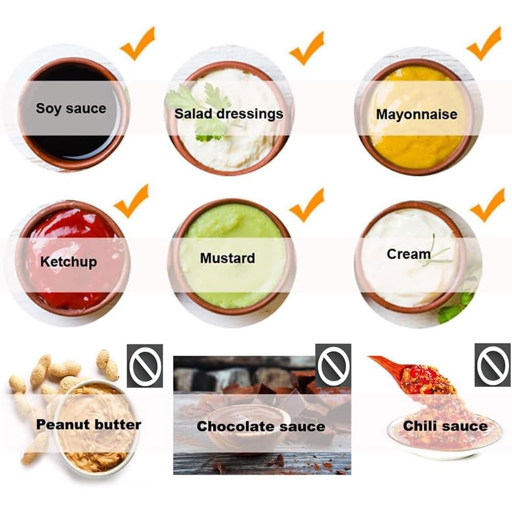 Ketchup-Flaschen for Zusammendrücken, 3,5 l hängender Saucenspender, nachfüllbares Saucenspendersystem, geeignet for Lebensmittel wie Catering-Saucen wie Tomaten, Senf, braune Sauce und Marmeladen(5pc