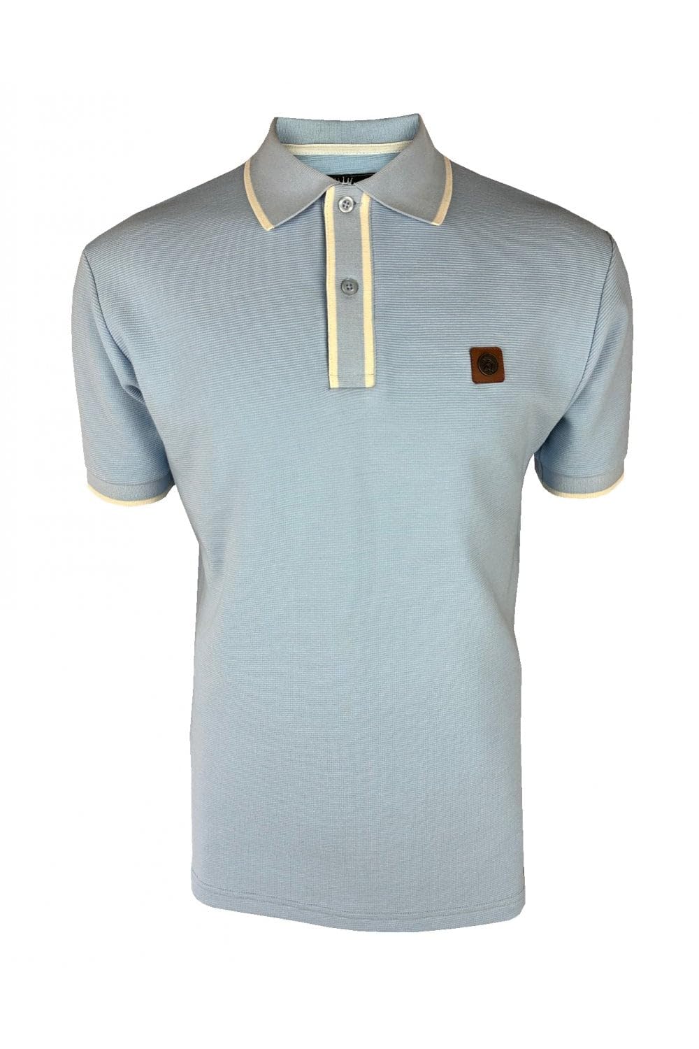 Trojan Men's Powder Ottoman Stripe Trim Short-Sleeve Polo Shirt - Tr/9080
