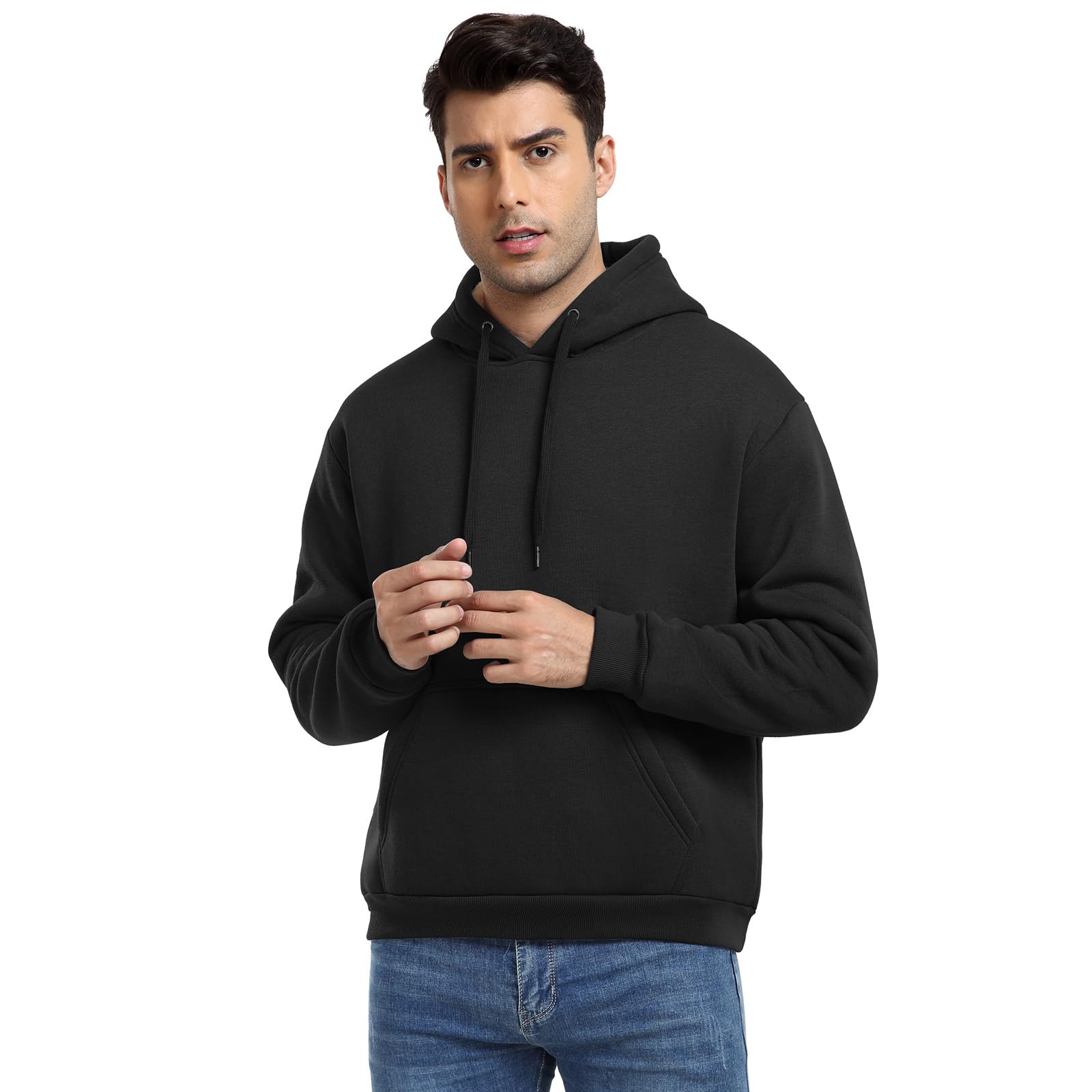 Nadeer Felpe con Cappuccio Uomo Felpa in Pile Manica Lunga Hoodies Invernale Caldo Sweatshirt Pullover con Tasche Sport Fitness
