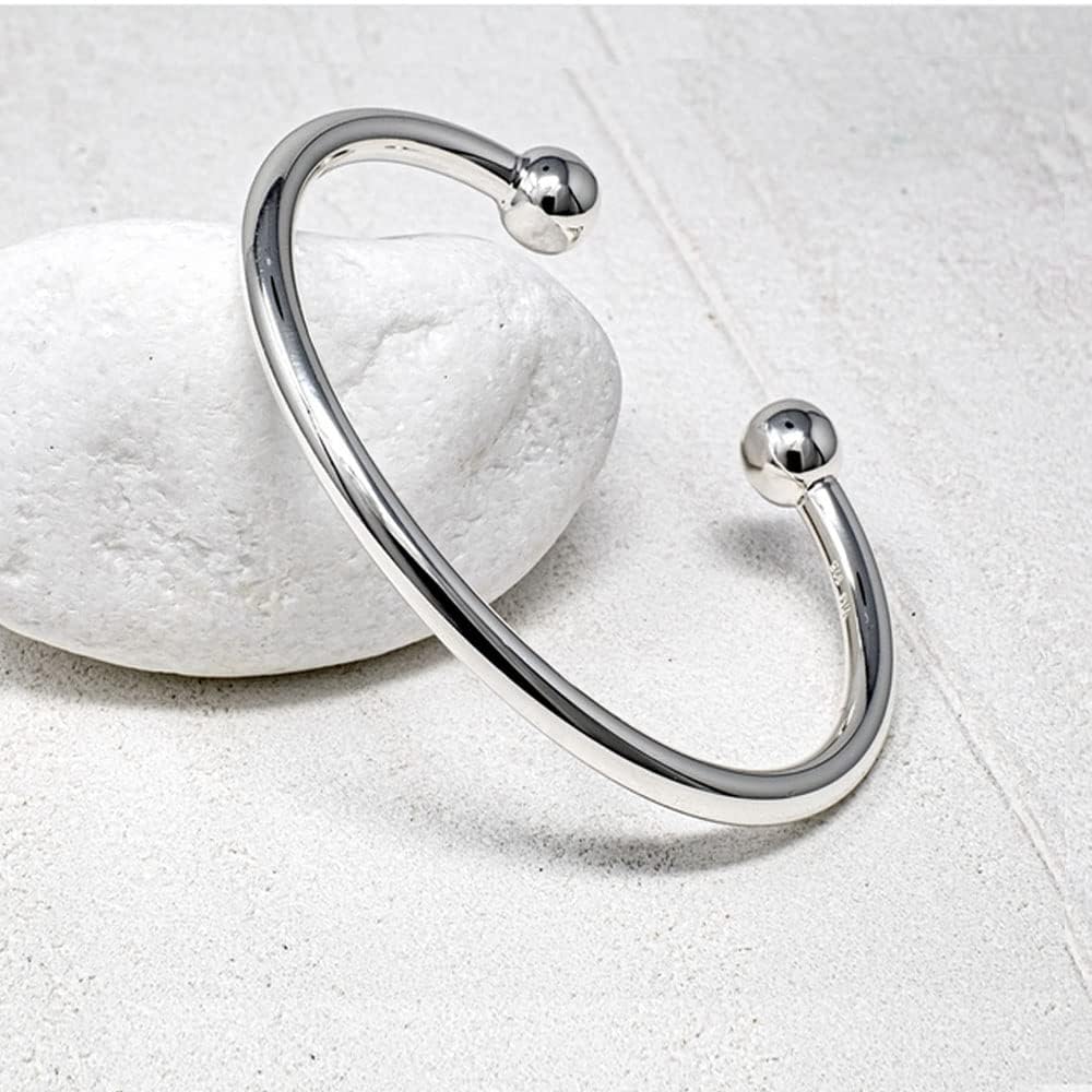 Brazalete de plata para hombre | Pulsera de plata de ley 925 maciza - Brazalete de plata para hombre, Plata Esterlina Plata, No es una piedra preciosa 2