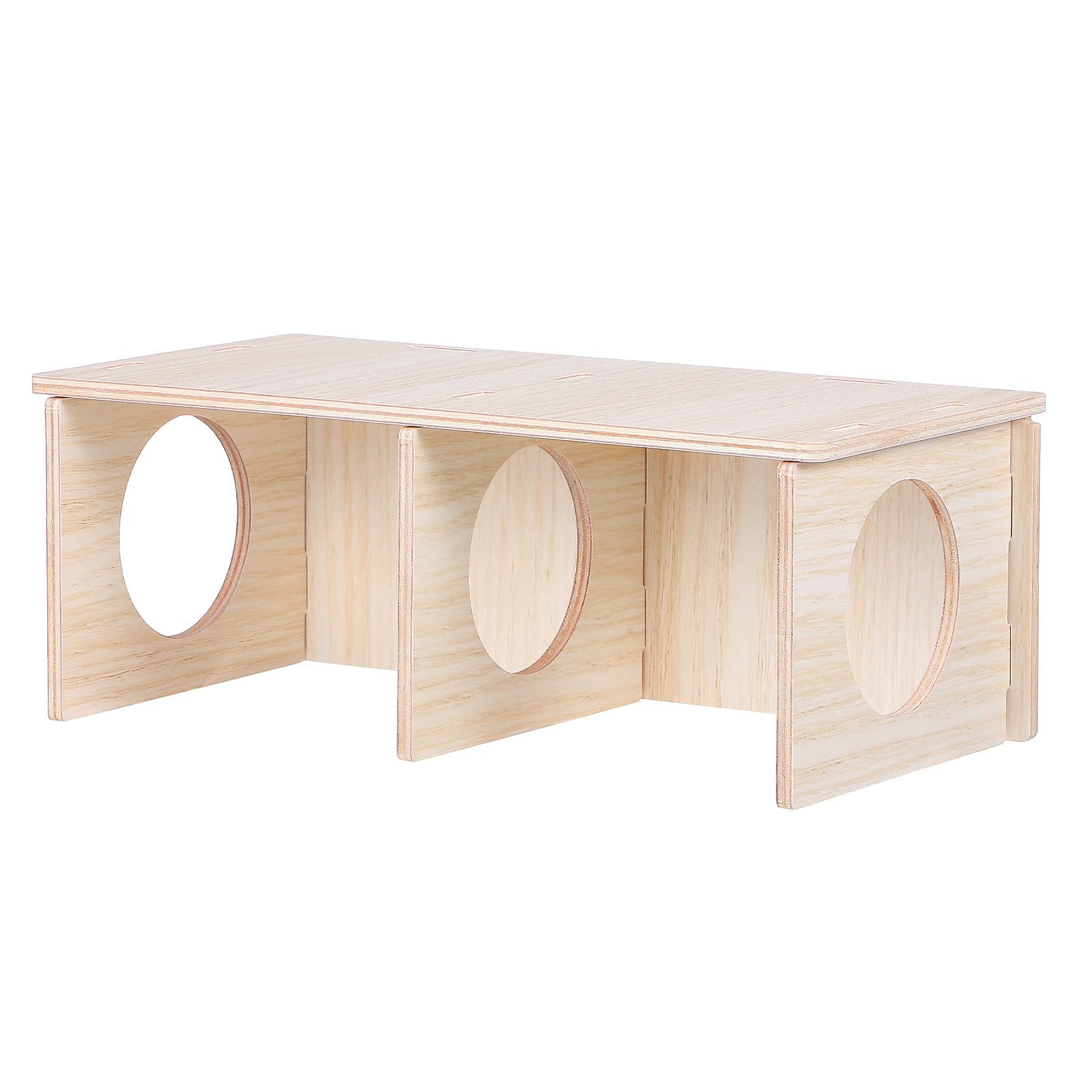 COHEALI Escondite Juguete Masticable Diseño Transparente de Madera para Hámster y Dos Habitaciones Adecuado para Pequeños Animales en Verano E Invierno