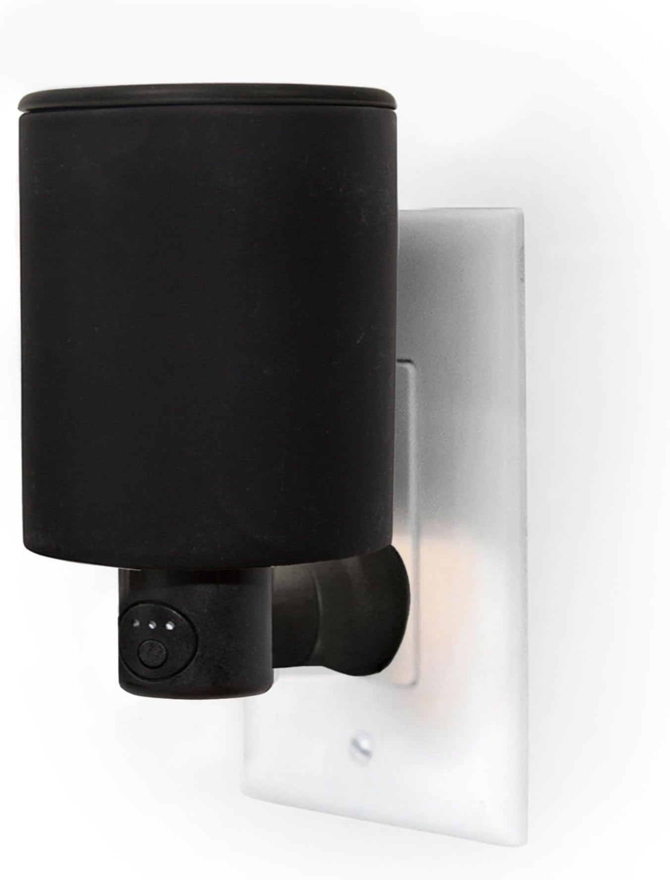 Happy Wax Black Outlet Timer Warmer for Scented Wax - Compact Ceramic Wall Plug in Wax Melt Warmer with Timer - Wax Melter for Home Fragrance with Removable Silicone Dish