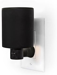 Black Outlet Timer Warmer for Scented Wax - Compact Ceramic Wall Plug in Wax Melt Warmer with Timer - Wax Melter for Home Fragrance with Removable Silicone Dish