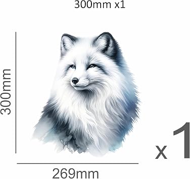 Arctic Fox Vinyl Decals, Arctic Animal Stickers for Home Wall Decor 30cm