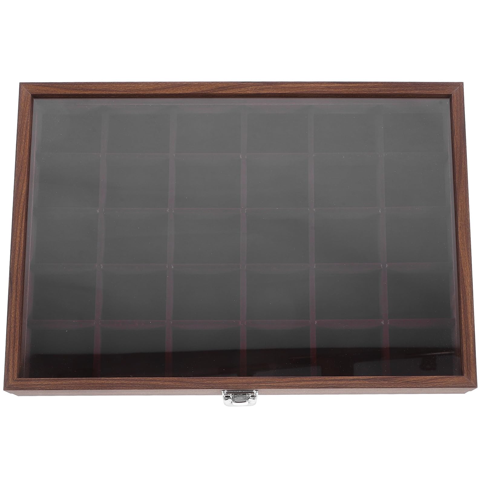HEALLILY Boîte de Rangement à Thé avec 30 Compartiments en Bois et Verre, Design Rectangulaire Élégant, Portable et Facile à Classer Cuisine Maison