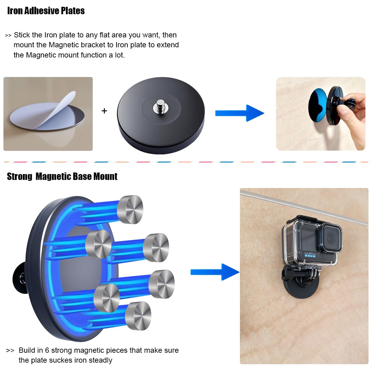 Kit de accesorios para DJI Osmo Action 6 de aleación de aluminio para bicicleta, trípode para selfie, carcasa impermeable, soporte magnético con correa para el pecho, soporte para la cabeza