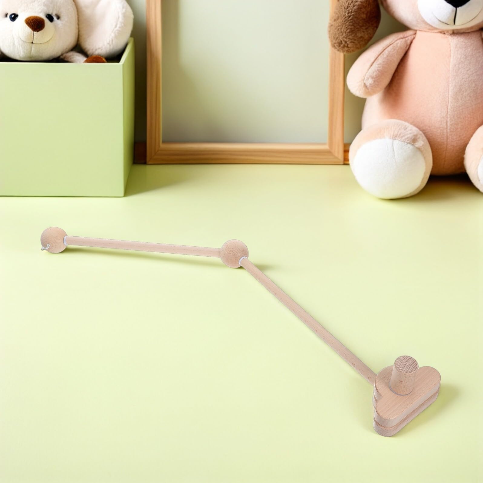 Supporto per Giostrina in Legno Beige per Culla Struttura Regolabile Versatile per Cameretta di Ragazzo Ragazza e Accessori per Culla Sicuri e Pratici