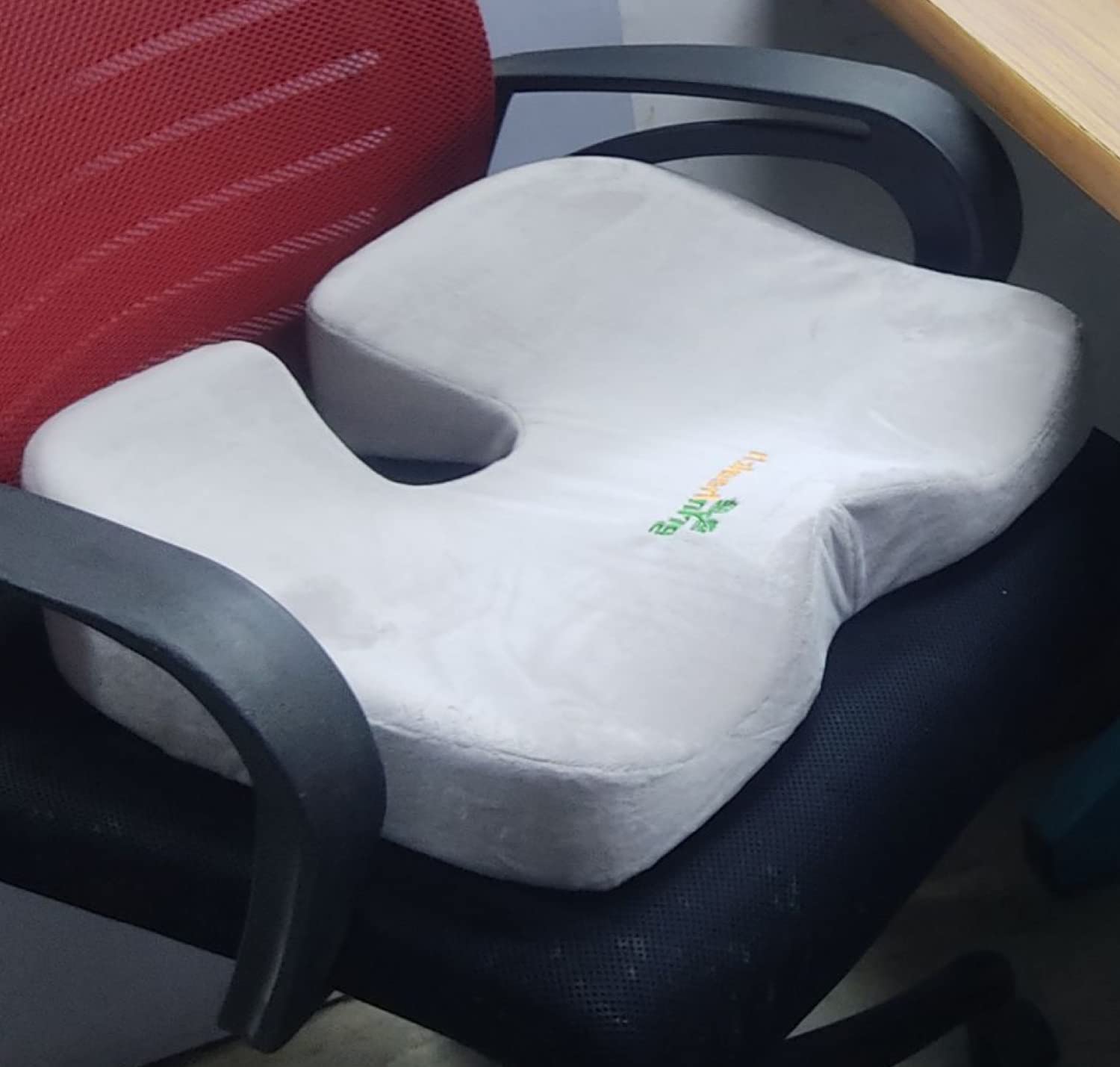 Grin Health Lux Coccyx Cushion for Tailbone Pain, Lower Back, Hip, Sciatica,& Back Pain Relief, Improve Posture Ergonomic Office Chair Car Seat Cushion (Grey)