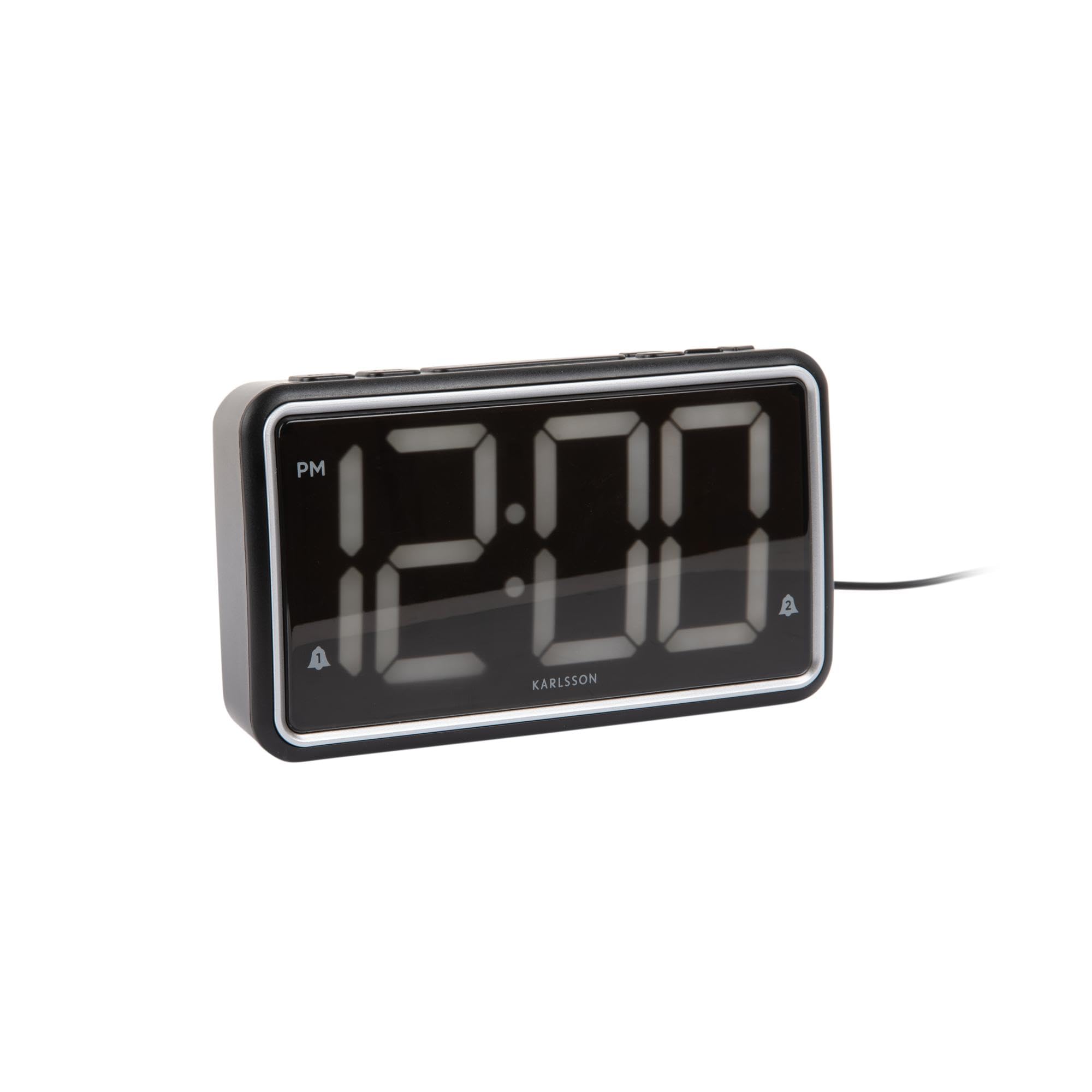 Karlsson New Retro Alarm Clock with Large Digit Display - with Rechargeable USB