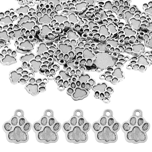 Ymapinc 100Pcs Metal Dog Paw Charms