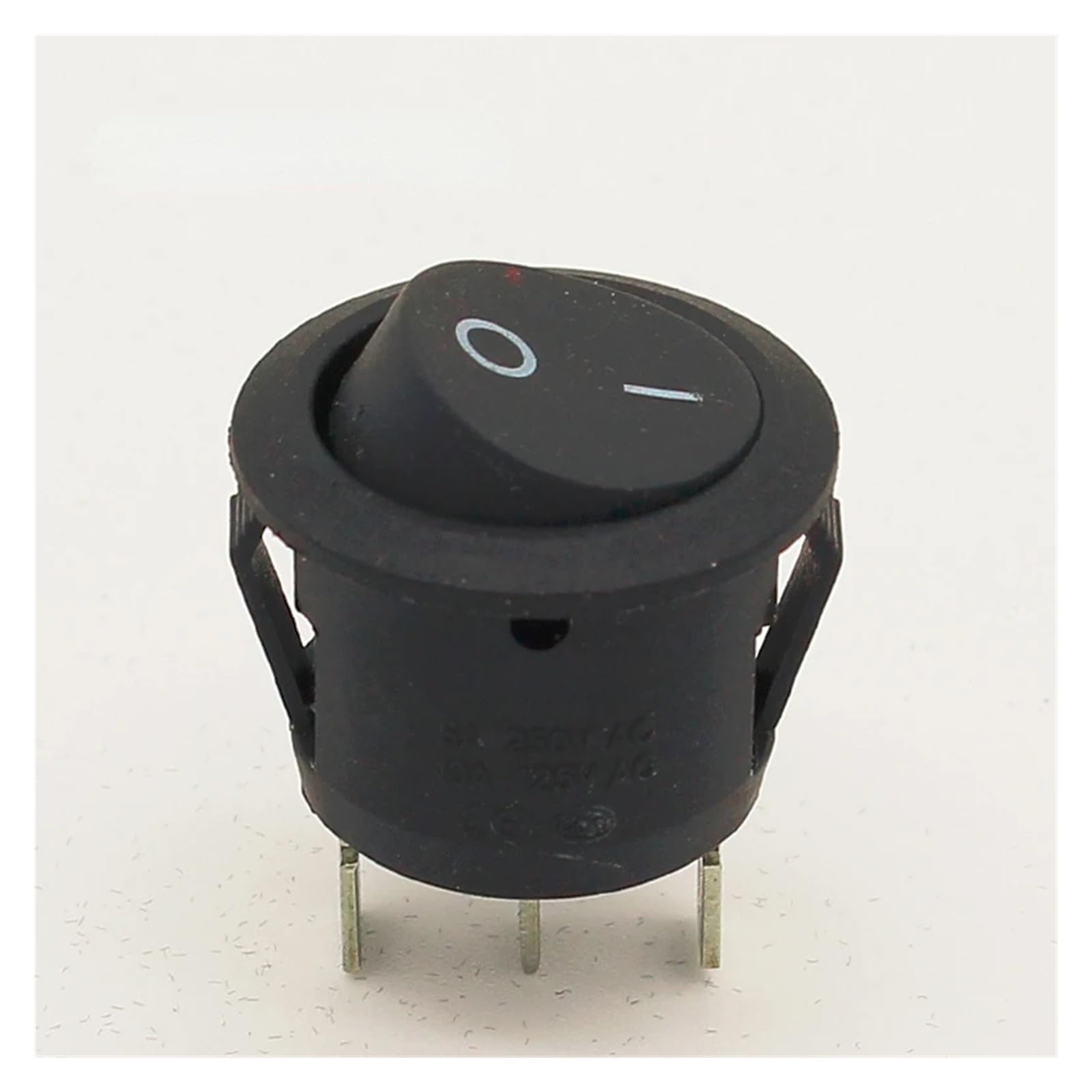 DSZUJTYROP 5Pcs Round Black 3 Pin SPDT ON-OFF Rocker Switch Snap-in