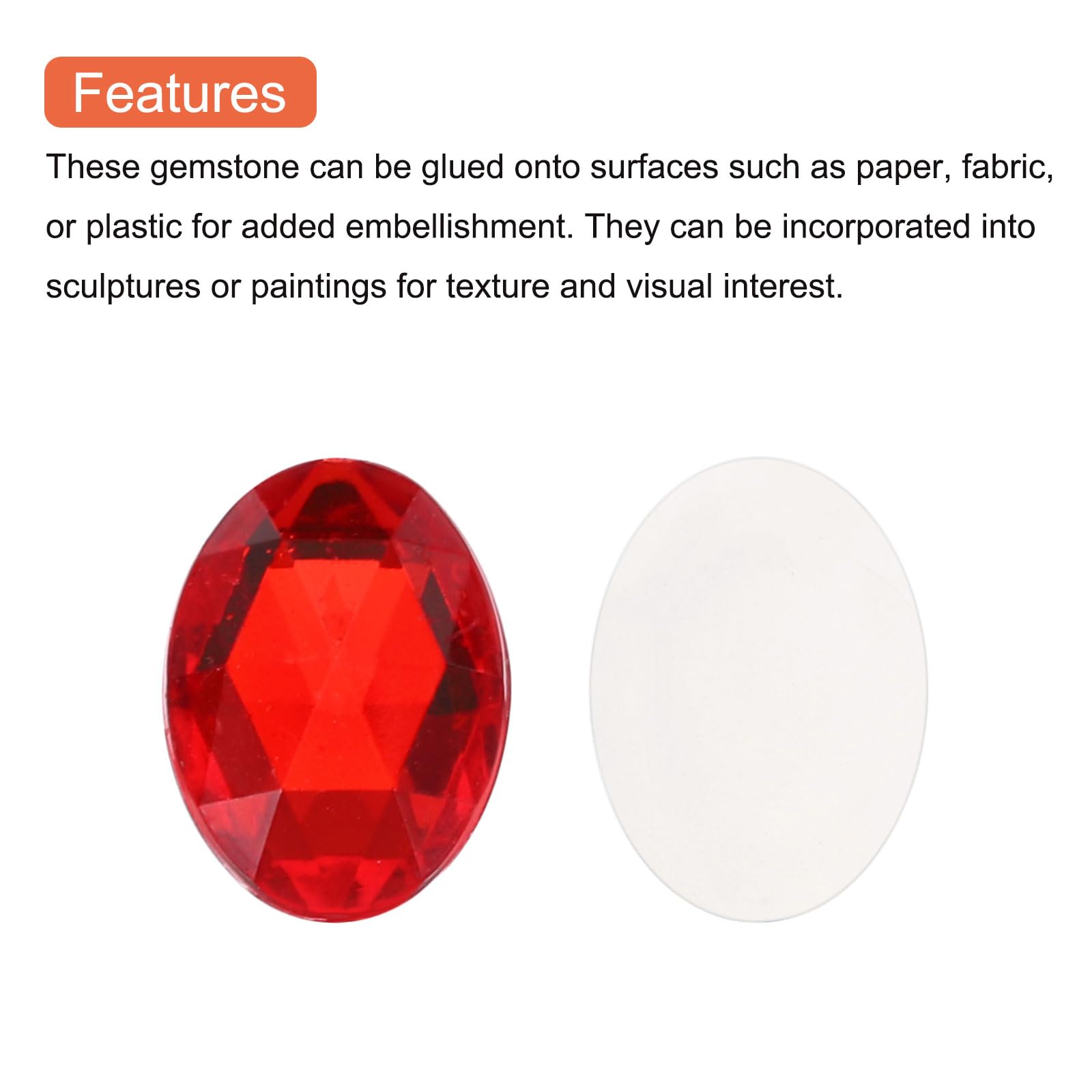 40x30mm Large Flat Back Oval Acrylic Rhinestones Cosplay Costume Gems Plastic Jewels Embelishments DIY Crafts Gemstones - 4 Pieces (Brown Smokey Topaz H131