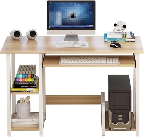 Miniatura 1 de JITEM Escritorio para computadora con estantes de almacenamiento y bandeja para teclado, escritorio de oficina en casa de 40 pulgadas con soporte