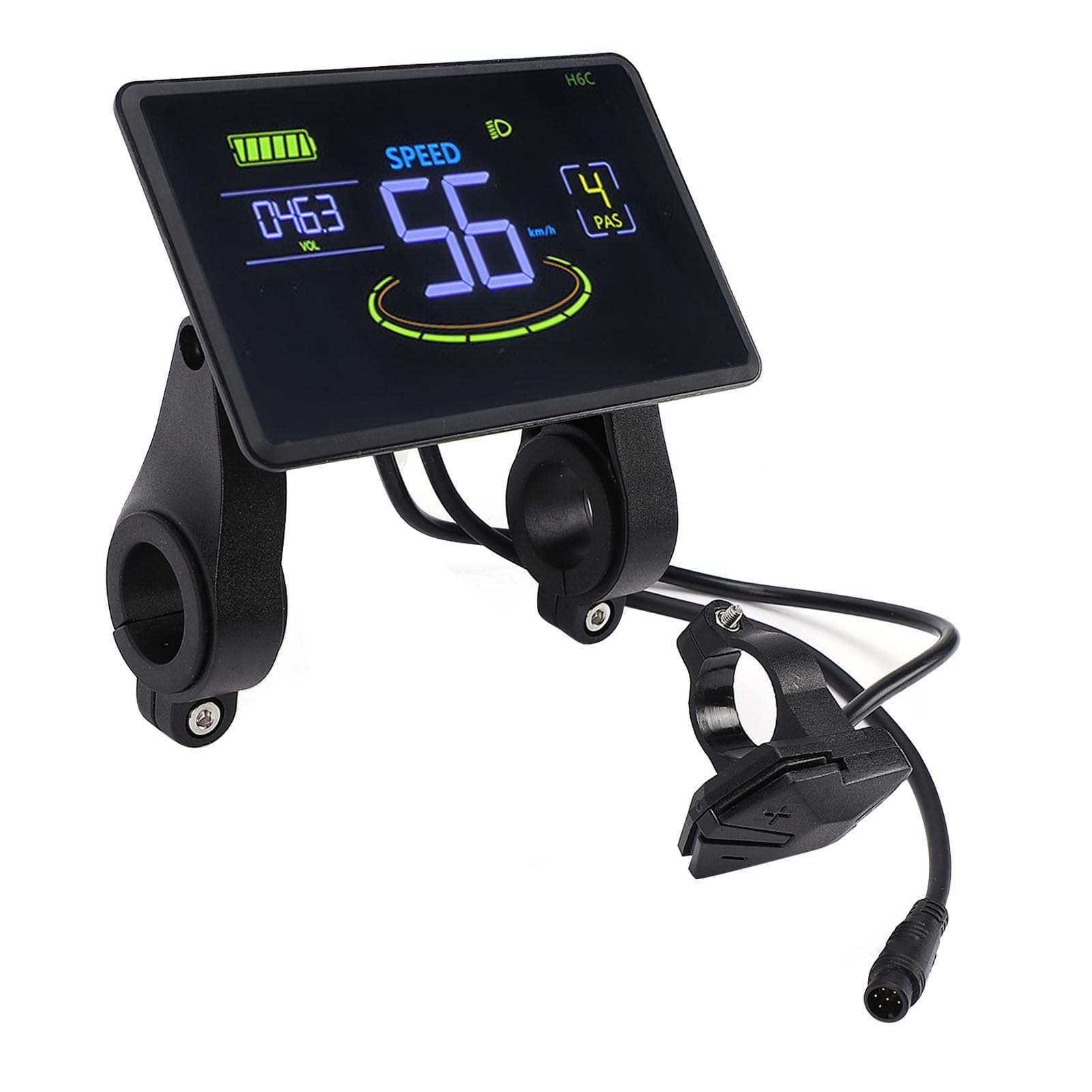 HEEPDD Display LCD per Bici Elettrica, Contachilometri Multifunzione Monitor Batteria con Ampia Tensione 24 V 36 V 48 60 per Pendolari in Bicicletta Visualizzazione Dati in Tempo Reale su Scooter in