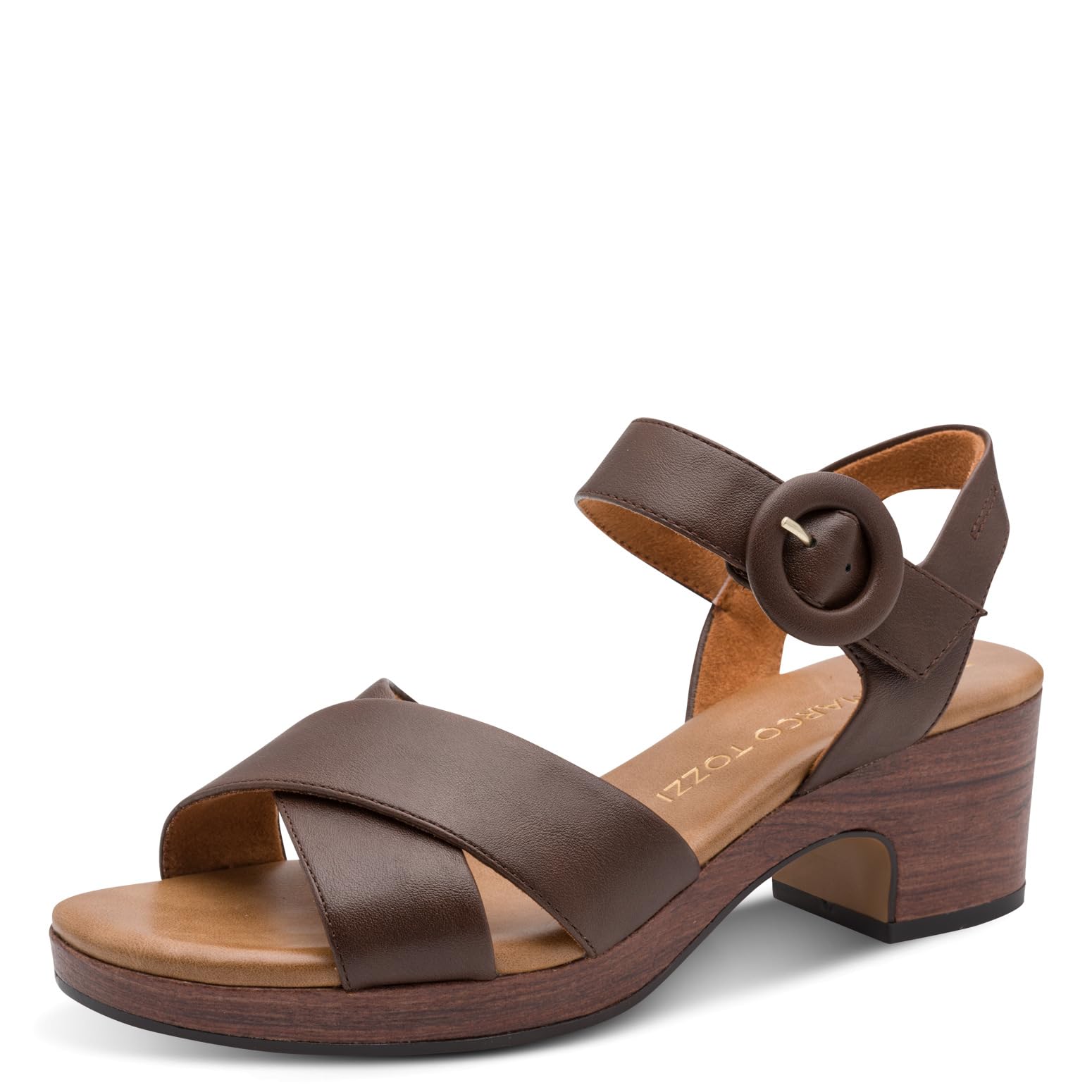 MARCO TOZZI Women's Sandal soft Feel Me Footbed Vegan soft Lining Vegan, brown (MOCCA), 6 UK
