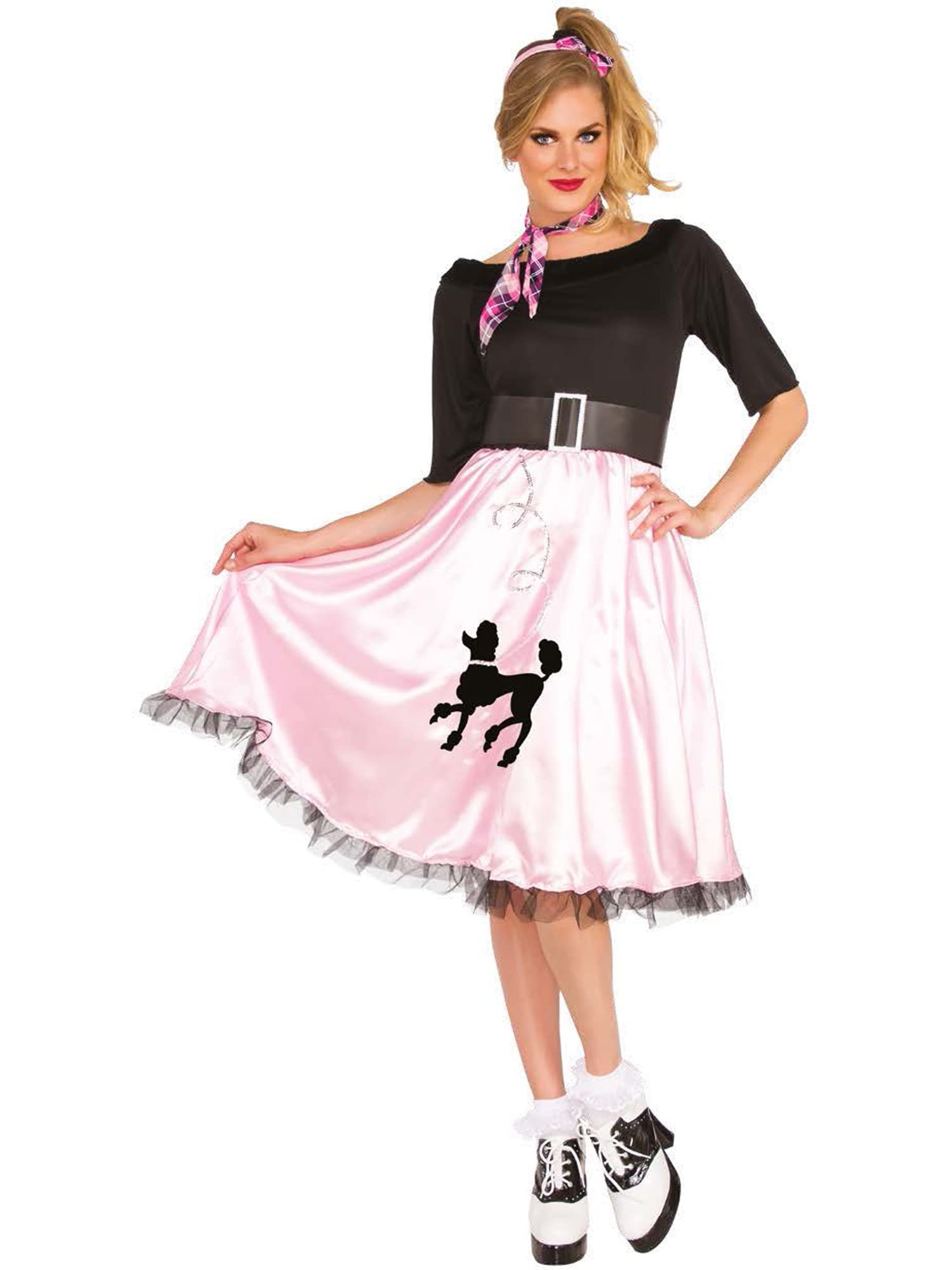 Bristol Novelty 820530M000 Sock Hop Sally Costume Set Adult Fancy Dress, Women, Black, UK 12-14 Halloween Halloween