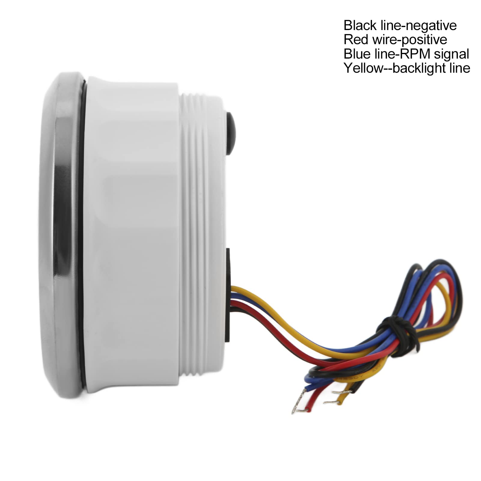 Tacómetro Digital Universal 85 Mm / 3,35 Pulg. Medidor de RPM Marino Fuera de Borda Resistente al Agua (Negro)