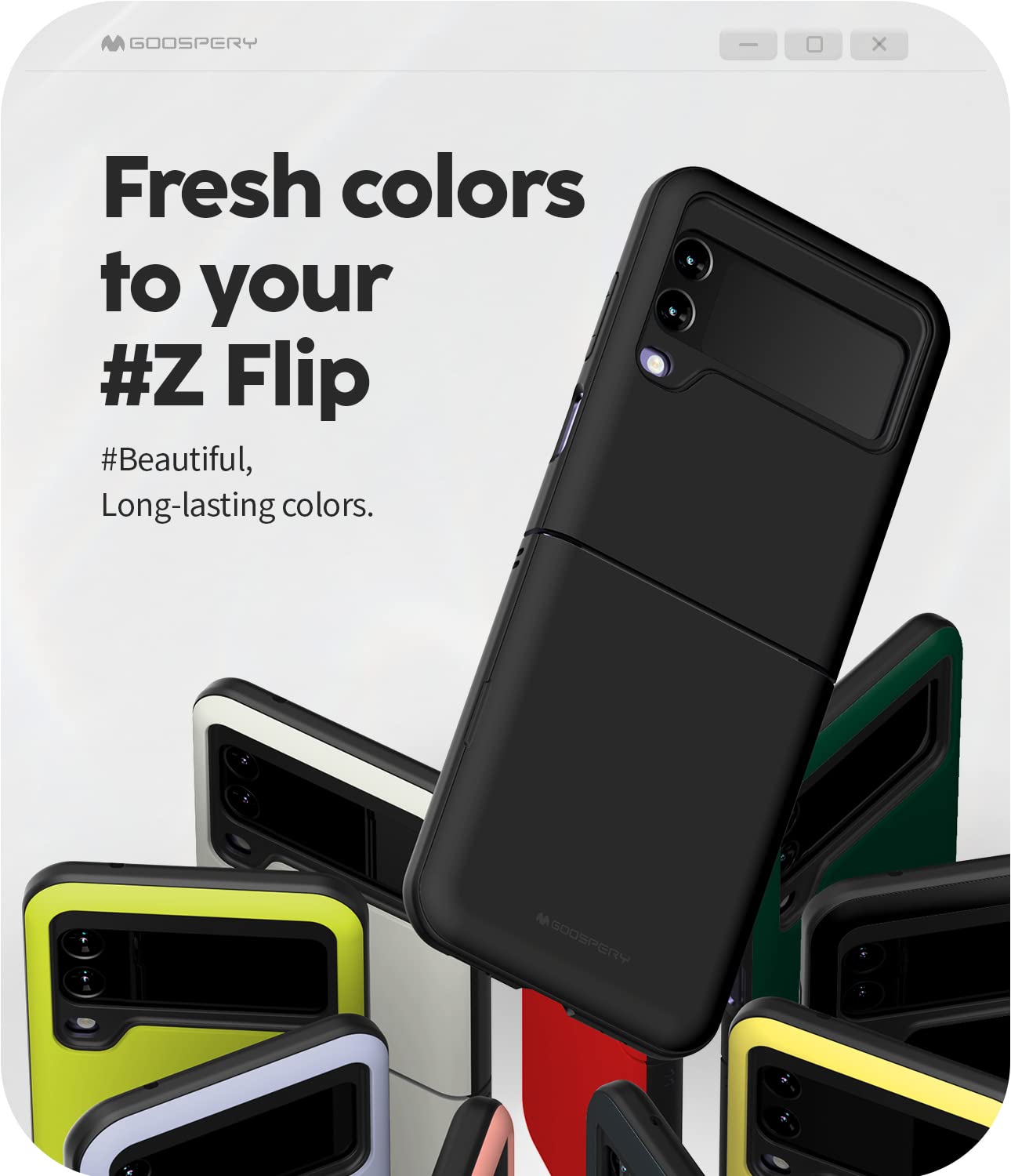 GOOSPERY Galaxy Z Flip 4 / Z Flip 3 Wallet Case with Card Holder, Protective Dual Layer Bumper Phone Case, Black