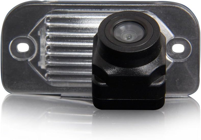 Waterproof Backup Camera Color Car Rear View Camera 170 Degree Viewing Angle License Plate with Night Vision for Mercedes C E CLS class W203 W211 W219 W209 (No. 4 size 30*62mm Up round Edge)
