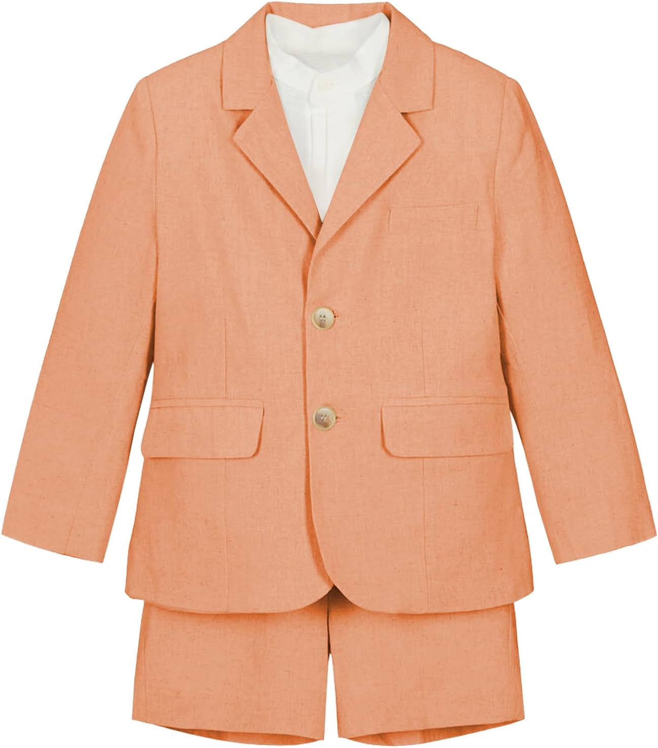 Boys Suits 2 PC Slim Fit Linen Blazer Shorts Set Summer Beach Wedding Outfit Formal Prom Party Tuxedo for Kids