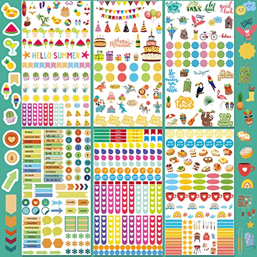 24 Sheets 1700+ Planner Holiday Seasonal Stickers Planner Daily Sticker Pack Cute Stickers Calendar Stickers Scrapbooking Supplies For Decorating Planning Scrapbooking, 12 Style #TOP5