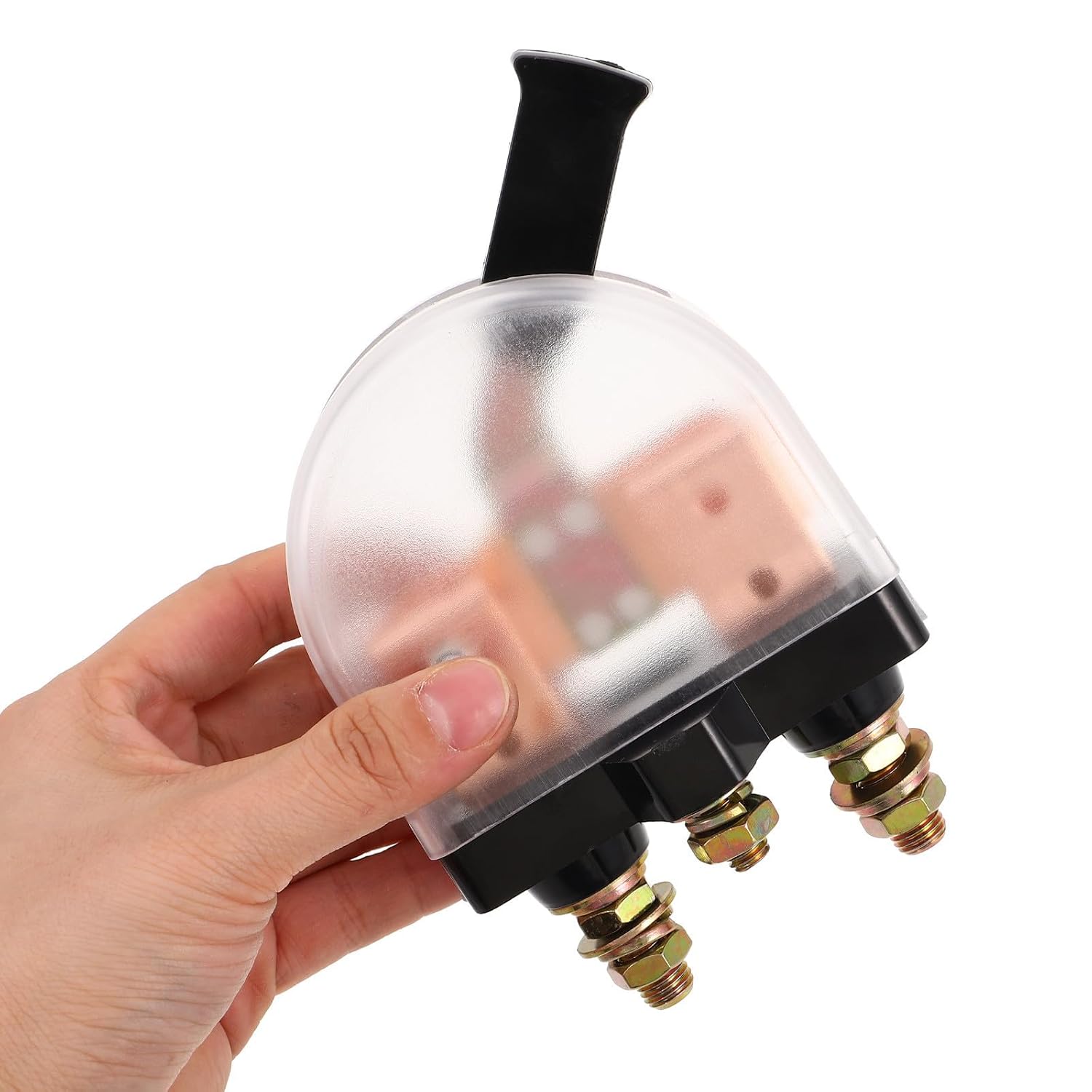 Heavy Duty Boat Battery Switch Disconnect with High Current Design and Power Cutoff Function, Iron Copper Bakelite Material, Suitable for Car Battery Use in Marine and Motorcycle