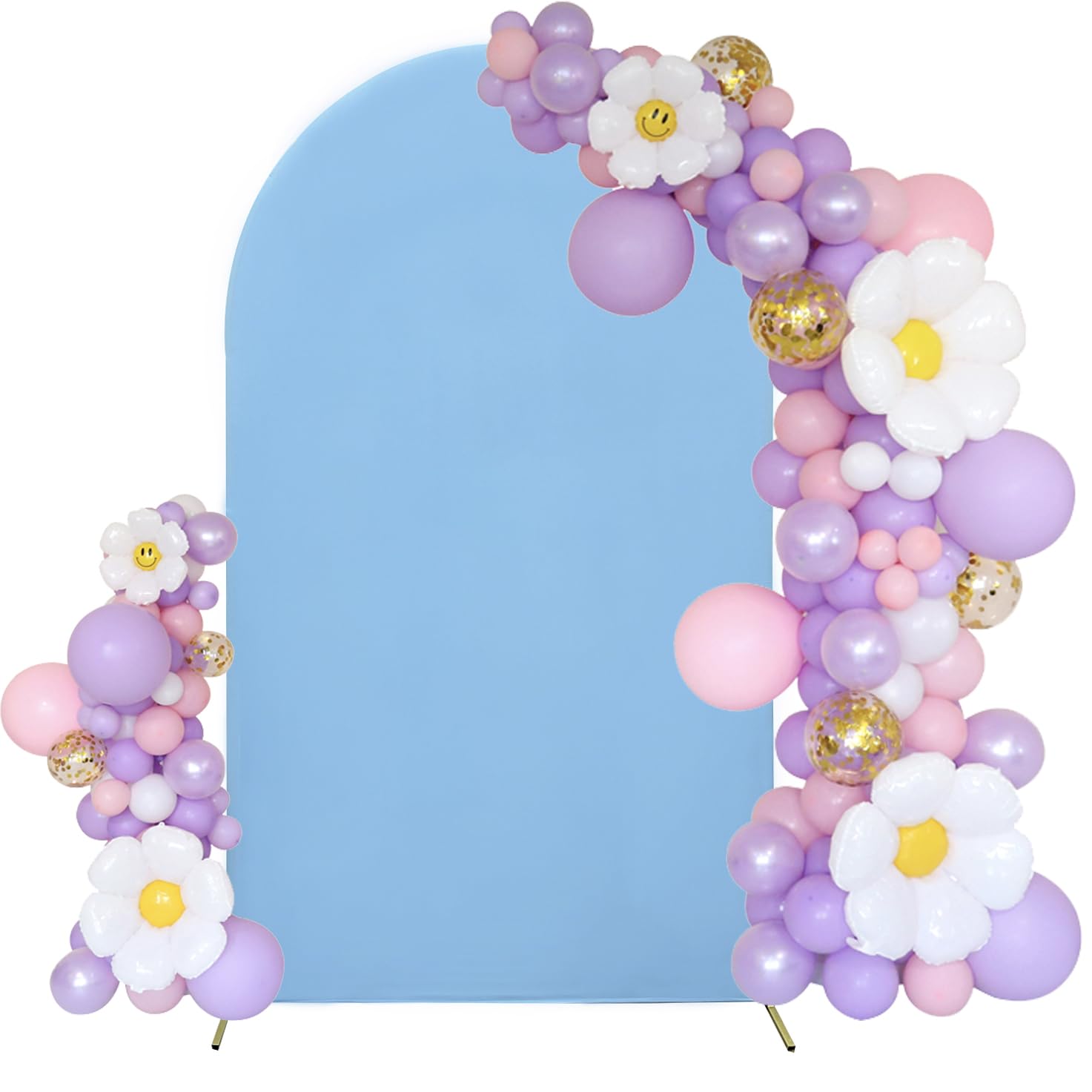 Maiangel 7.2FT Spandex Stretchy Arch Cover, Dusty Blue, Included Components: 2-Sided Round Top Chiara Backdrop for Party, Birthday, Ceremony, Banquet,