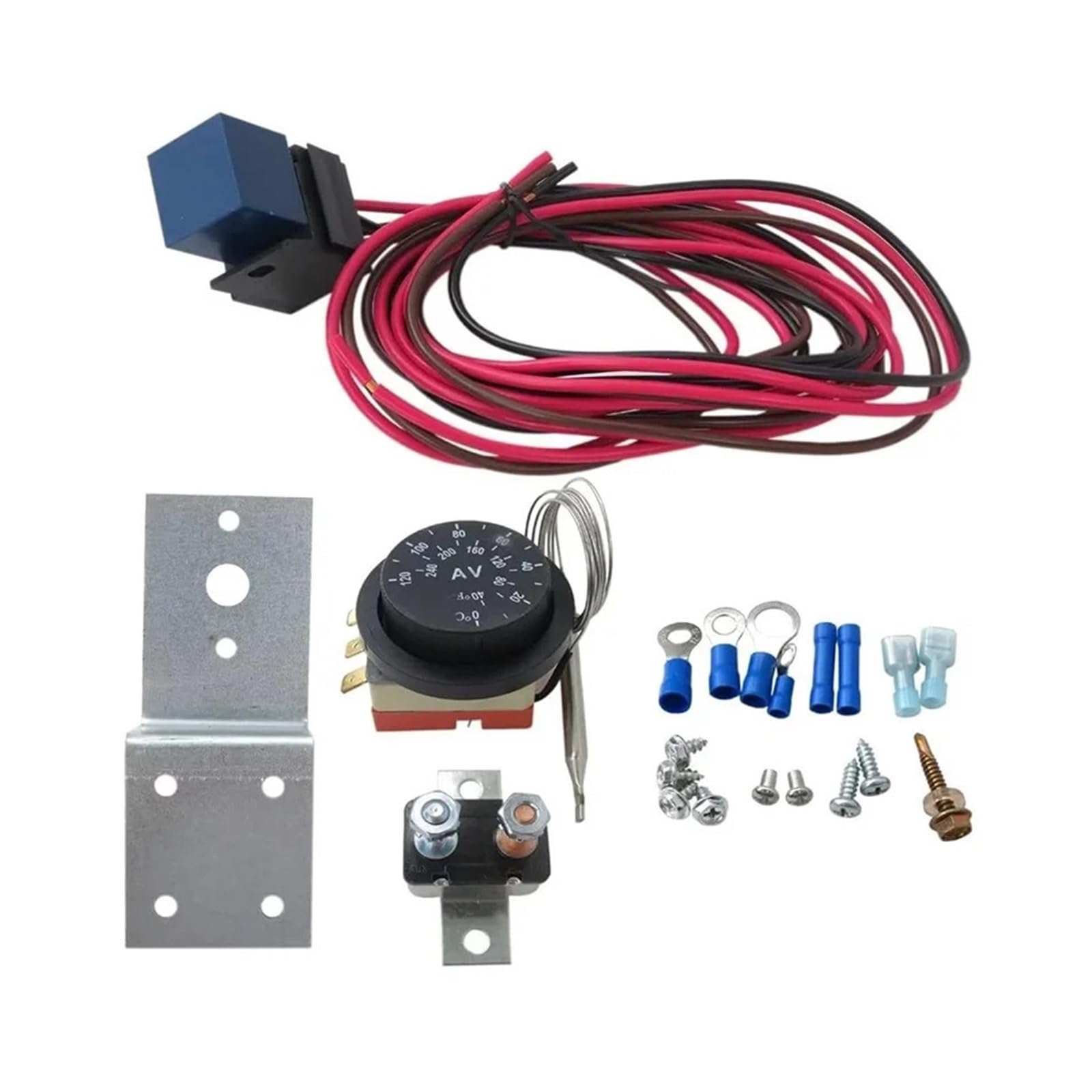 Kit relais 12V 60A et thermostat rotatif pour ventilateur de radiateur de voiture électrique