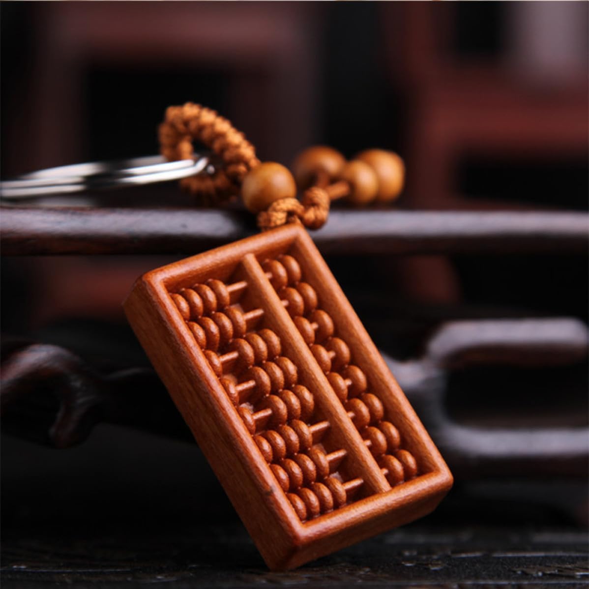 HANABASS Abacus Wooden 5pcs Pendant Keychain for Car Keys and Bag Gift image 4