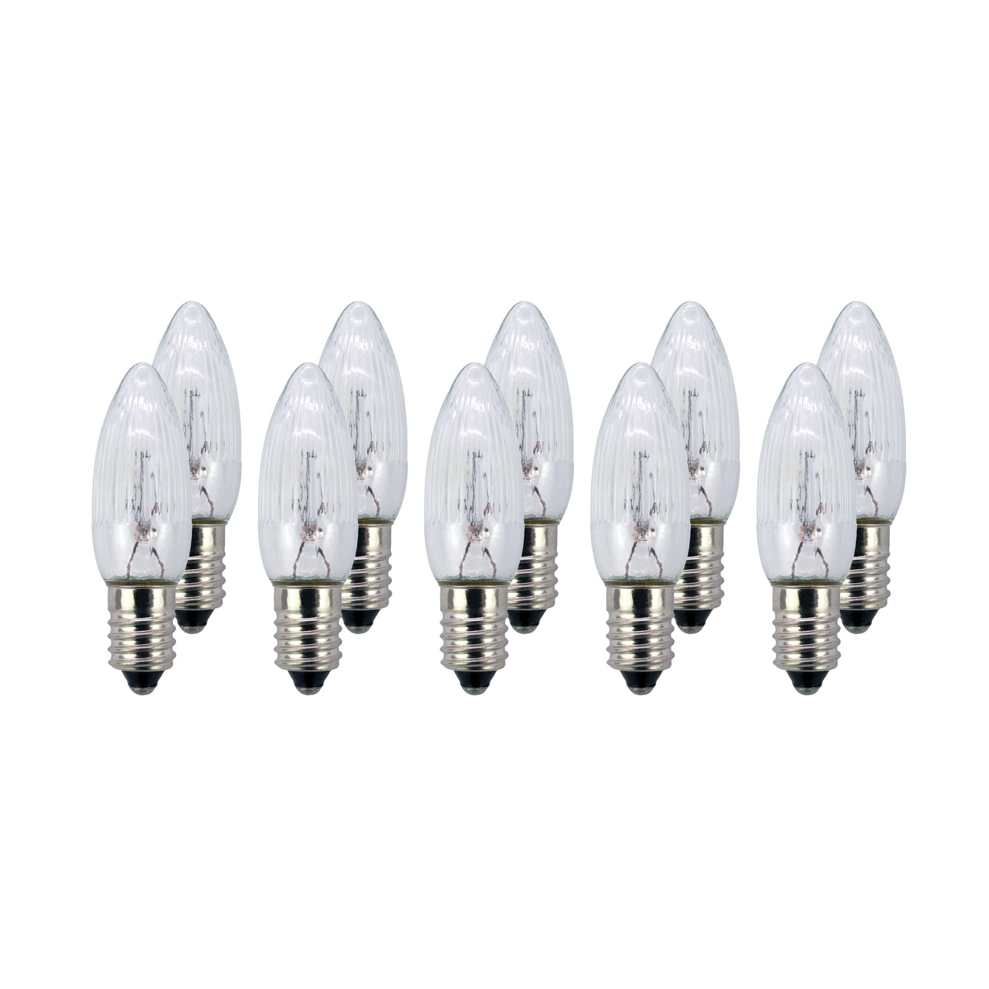 Hellum candele di ricambio per arco di candele, 10 pezzi ondulate per albero Natale luci fiabesche all'esterno e all'interno con 30 punti combustione / 8V/ 1.5W/ 15 lumen 950007