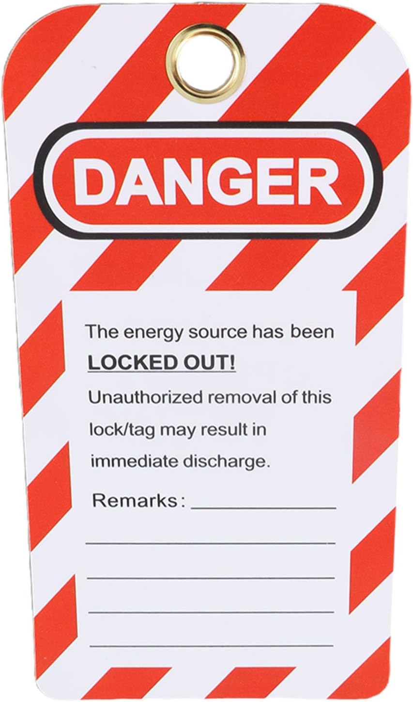 Fockety 30PCS Lockout Tag, Universal Lockout Tagout Kit, Reusable Available on Both Sides Tagout Tag Loto Tag with Metal Hanging for Lock Out Tag Out, Equipment Repair