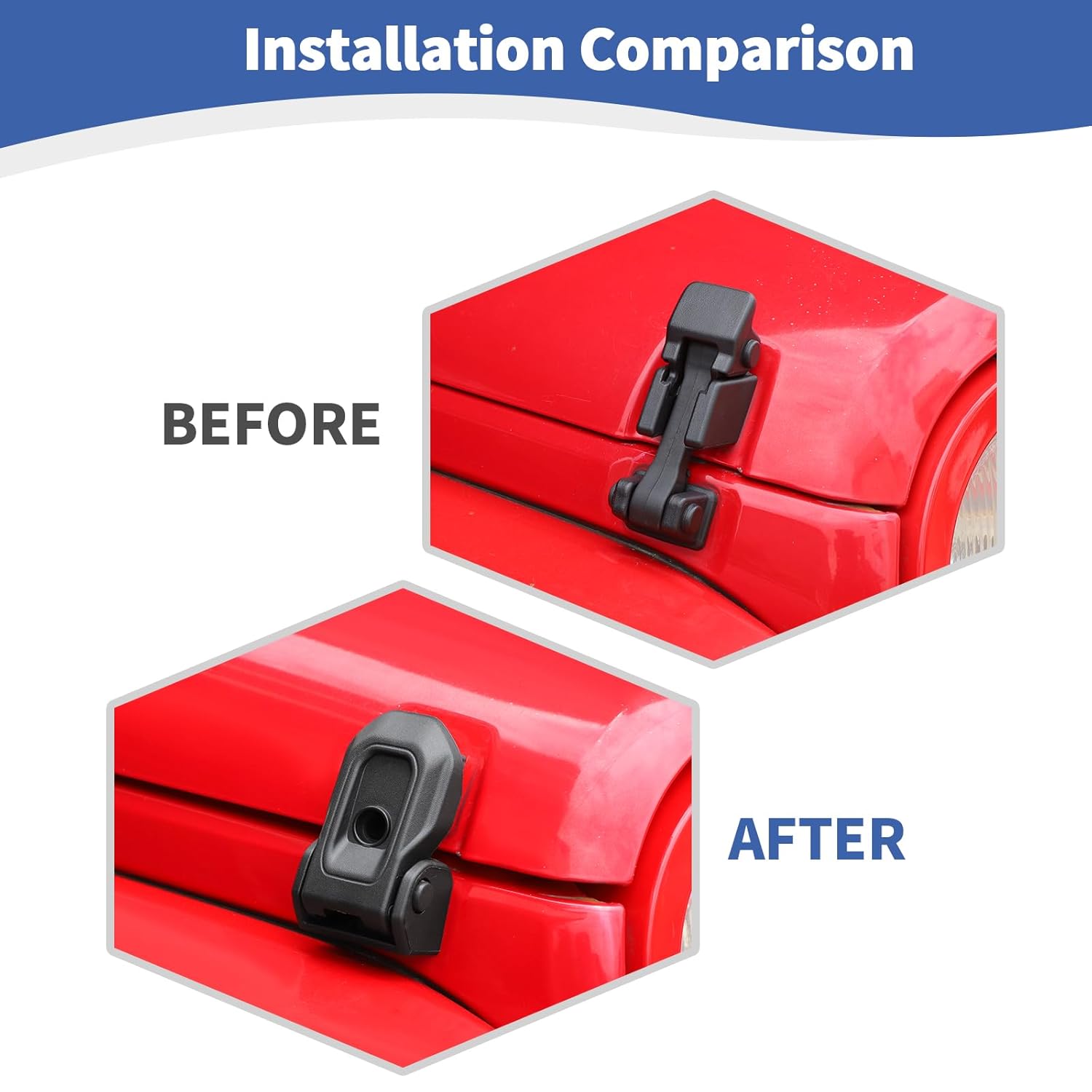 for Wrangler JL Hood Latch Catch Kit for Jeep Wrangler JL JLU 2018+ for Gladiator JT 2020+ Black Exterior Accessories ABS 2pcs