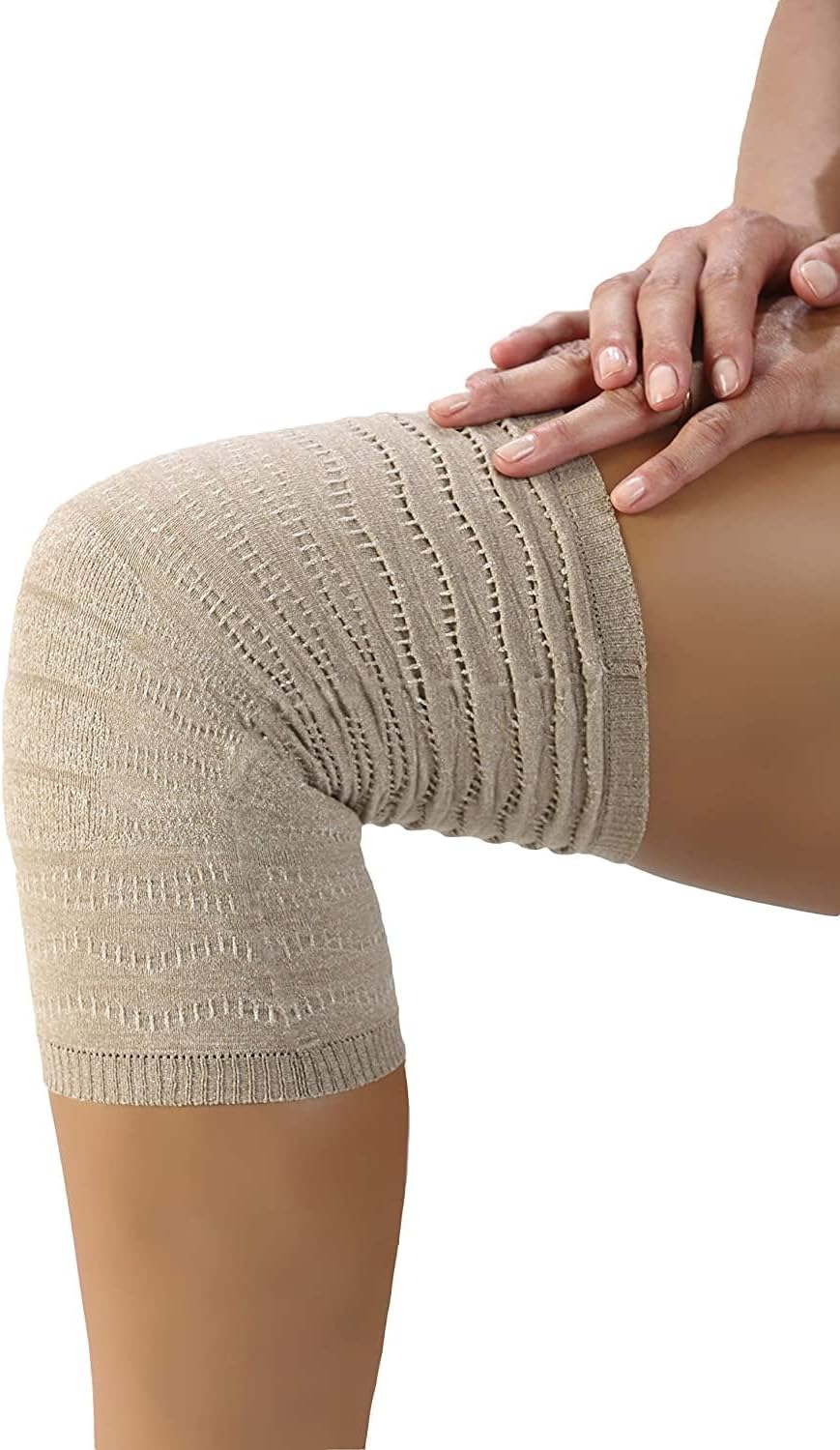spikenergy/spike-cell. Knee Support.Elastic Band for Knee. elettromagnottherapy Against Pain, Trauma, Inflammation, Swelling.Presidio Doctor (Knee) S beige
