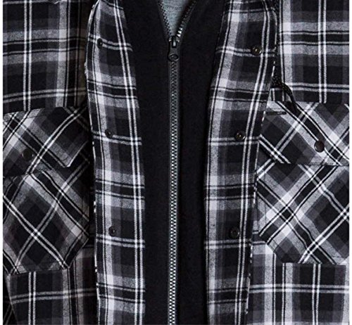 Image of BC Clothing Mens Hoodie Flannel Shirt Jacket