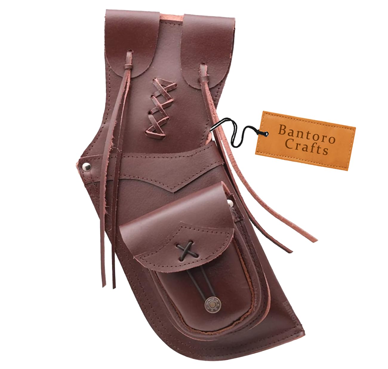 Brown Leather Traditional Leather Right Side Waist Archery Quiver Arrows Holder Waist/Hip Hanging Shooting Hunting Shoulder Belt Bag bow