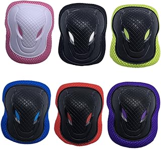 HONMEET 1 Joelheiras Para Crianças Joelheiras Para Esportes Crianças Joelheiras Crianças Guarda Equipamento De Proteção Crianças Combinação Patinação Capacete Criança