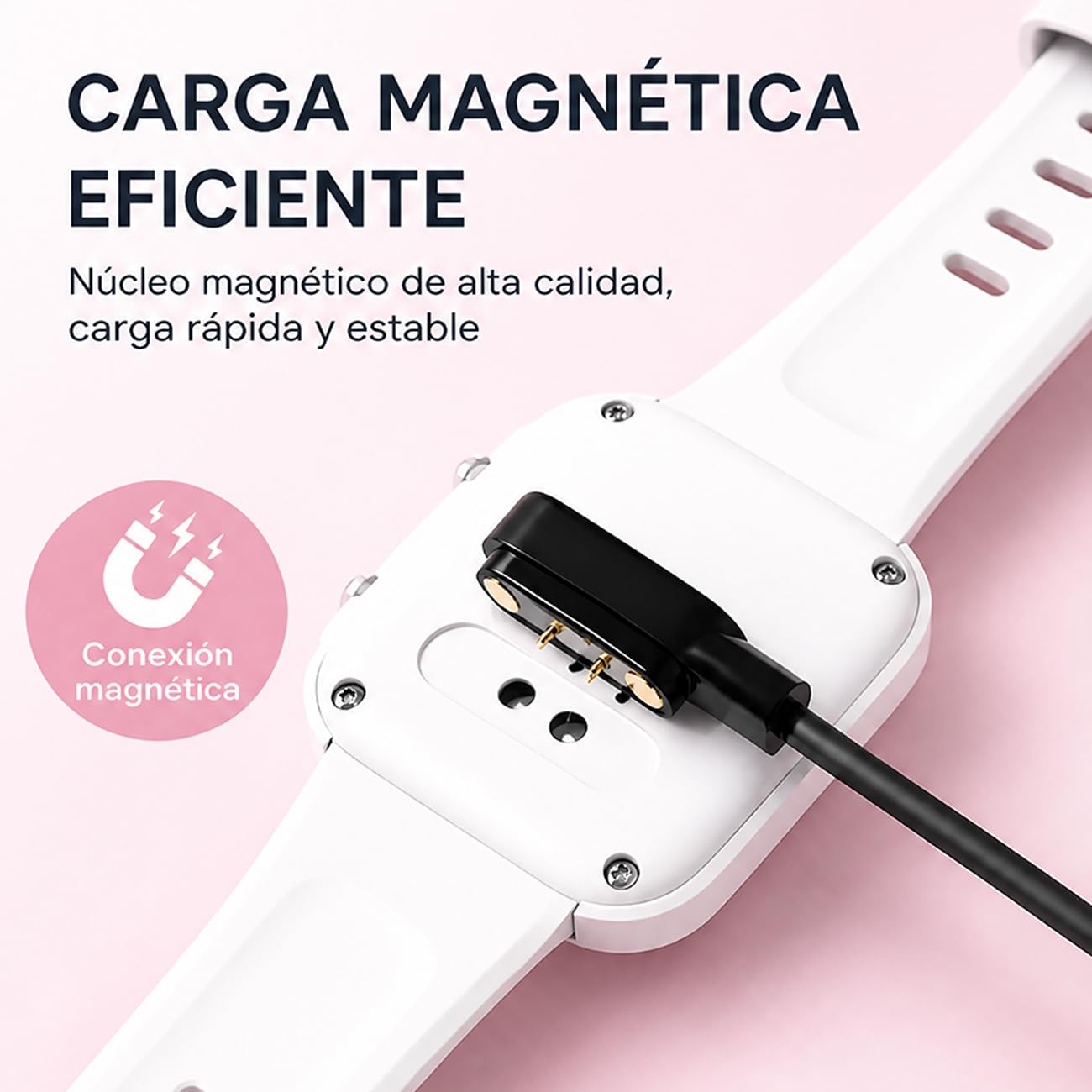 Genérico Despertador para Sordos, Pulsera Despertador Vibración Te Despierta Tranquilamente por La Mañana Sin Molestar A Los Demás Personas Sordas Reloj, For Meetings, Sleeping,Rosado,3.7 * 3.2cm