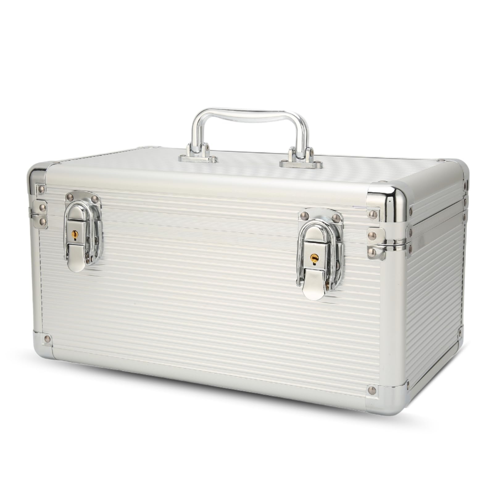Caja de Almacenamiento para Disco Duro de 3,5", Maleta con Caja de Almacenamiento para Disco Duro con 10 Bahías, Estuche de Transporte para Disco Duro Externo con Diseño de Bloqueo de Seguridad