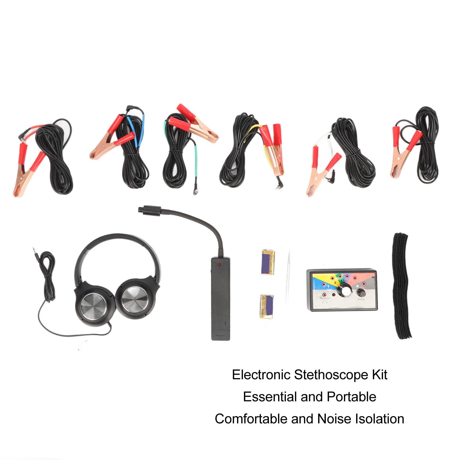 Elektronisches Stethoskop-Set, 6 Kanäle, hohe Empfindlichkeit, Anti-Interferenz, genaue Motorgeräusch-Diagnose, Oszilloskop-Mechanik-Werkzeug